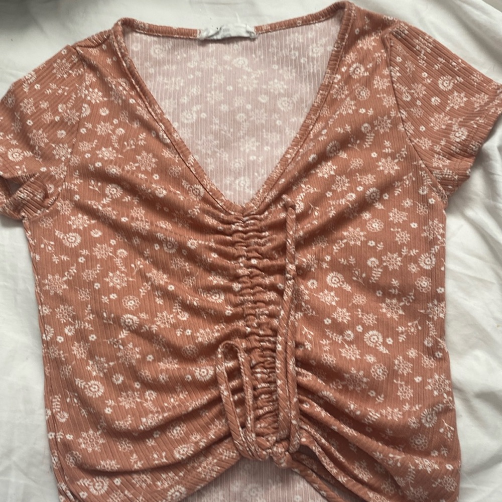 Pink scruffled top XS